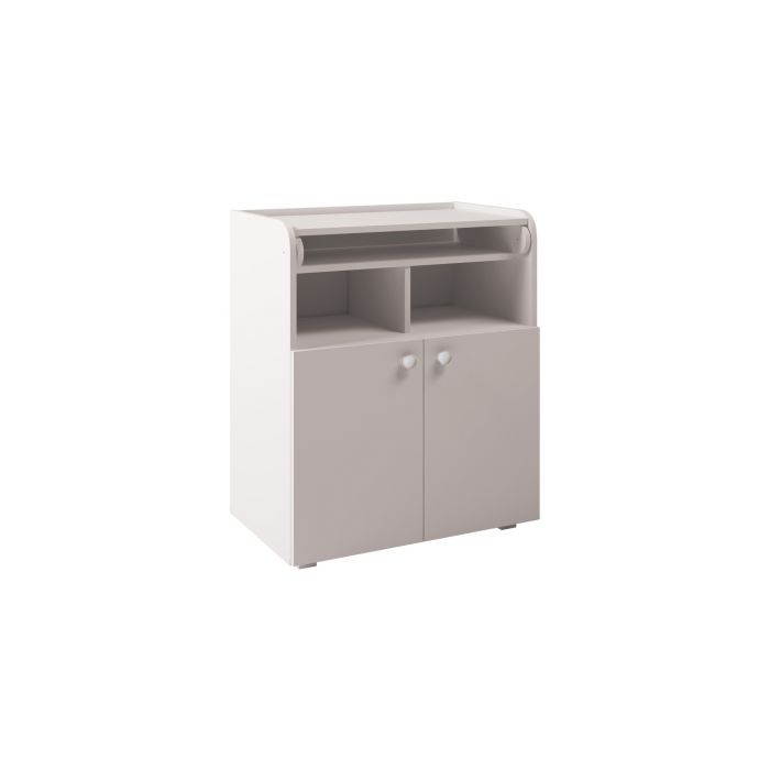 White Kudl Kids Changing Board Dresser with Storage