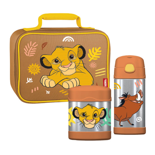 Thermos Disney Lion King Funtainer Bottle Food Flask and Lunch Bag Bundle