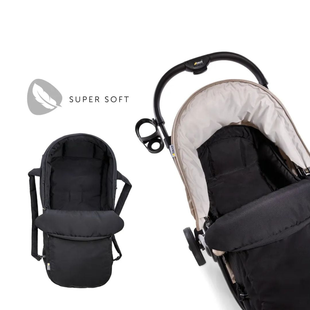 Hauck 2-in-1 Carrycot and Footmuff – From Newborn Carrycot to Cosy Pushchair Footmuff