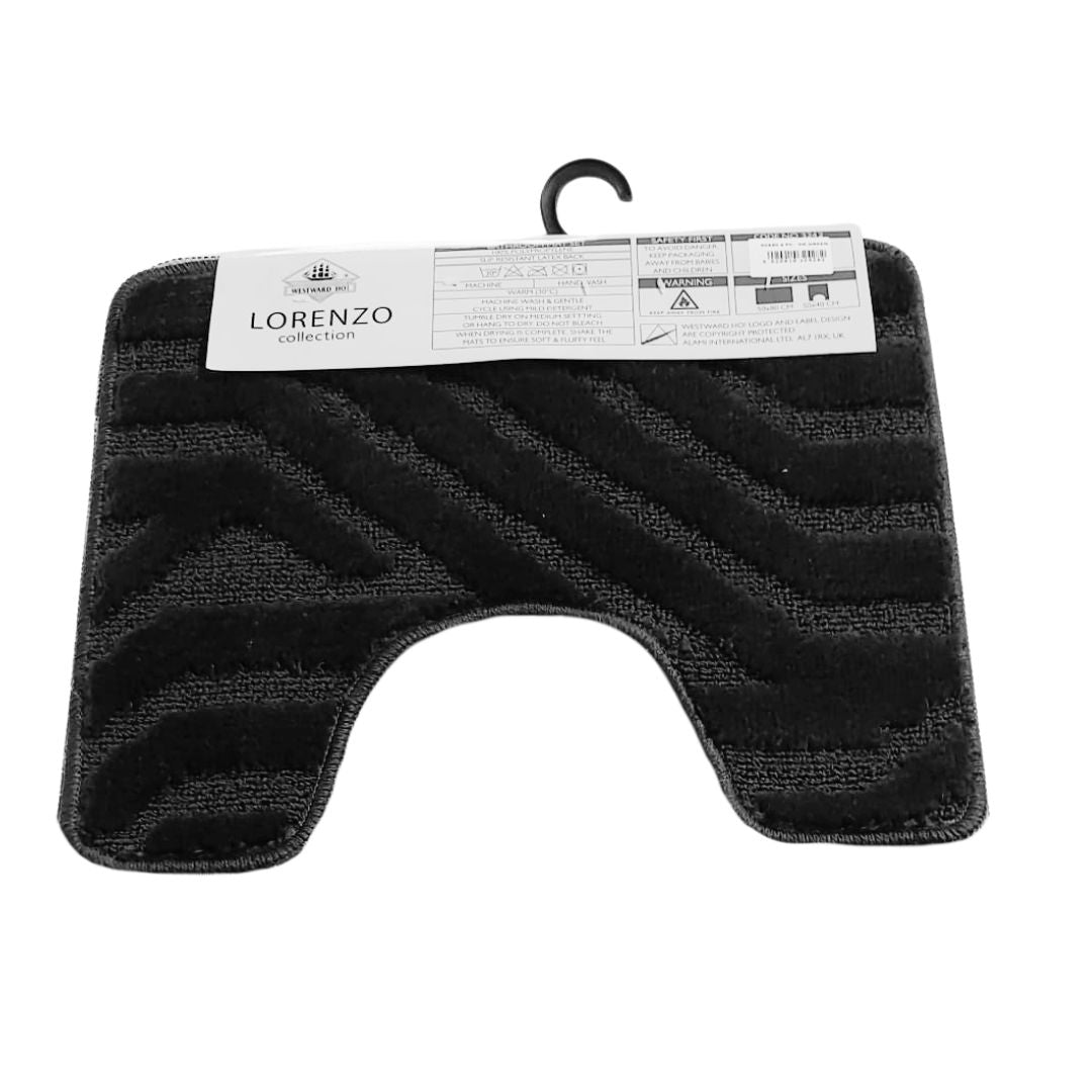 Westward Ho! Lorenzo 2 Piece Bath Mat Set – Soft 100% Polypropylene Rectangular and U-Shaped Mats