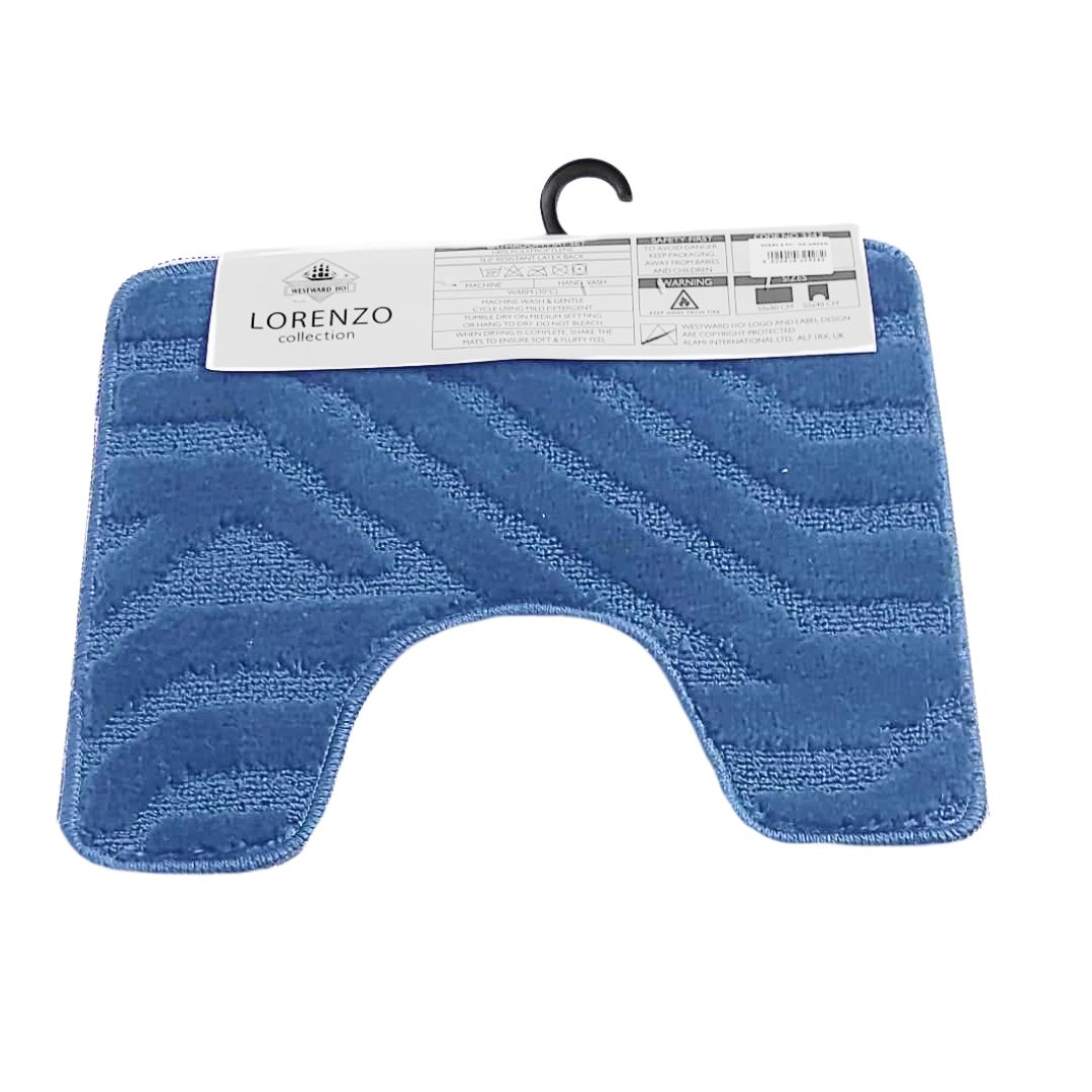 Westward Ho! Lorenzo 2 Piece Bath Mat Set – Soft 100% Polypropylene Rectangular and U-Shaped Mats