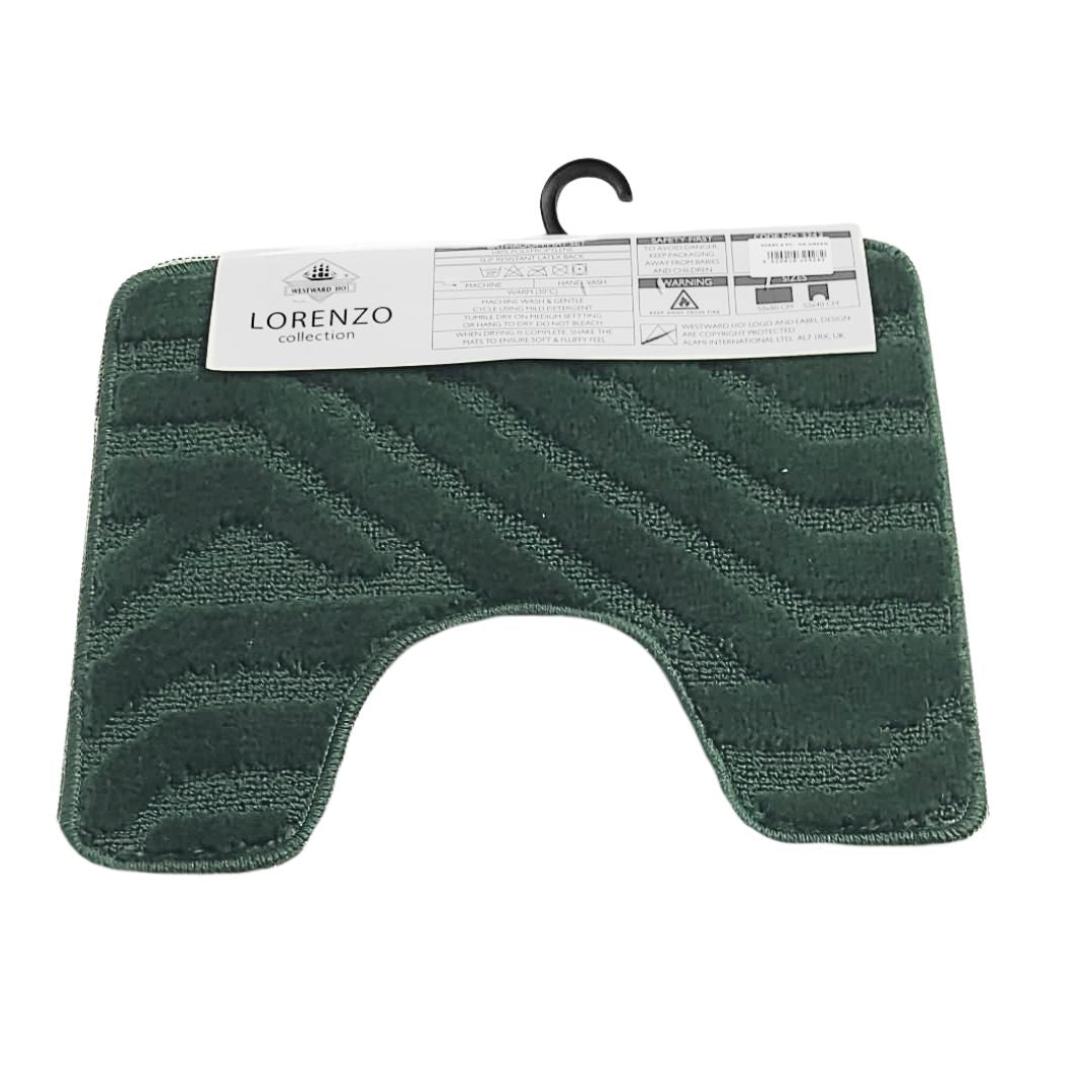 Westward Ho! Lorenzo 2 Piece Bath Mat Set – Soft 100% Polypropylene Rectangular and U-Shaped Mats
