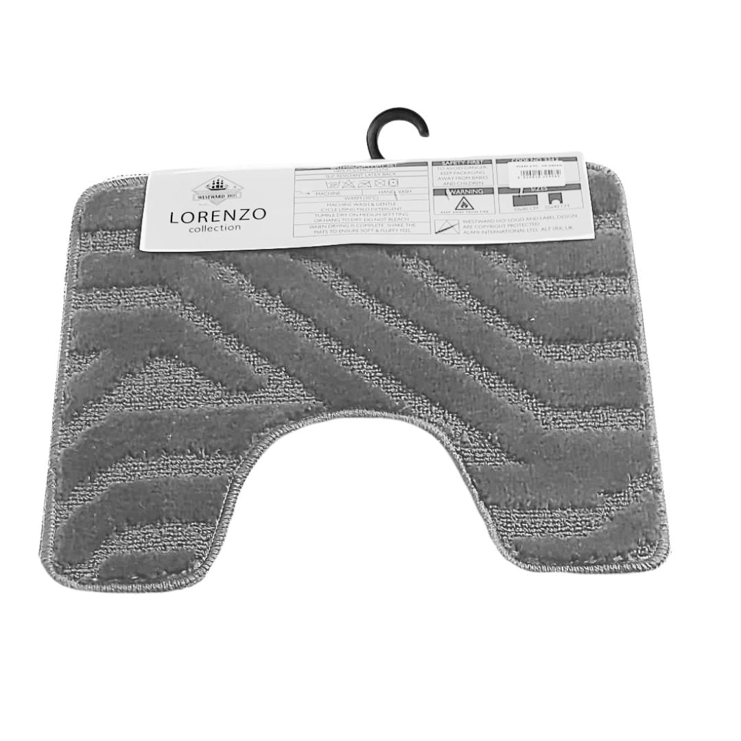 Westward Ho! Lorenzo 2 Piece Bath Mat Set – Soft 100% Polypropylene Rectangular and U-Shaped Mats