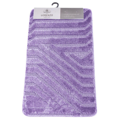 Westward Ho! Lorenzo 2 Piece Bath Mat Set – Soft 100% Polypropylene Rectangular and U-Shaped Mats