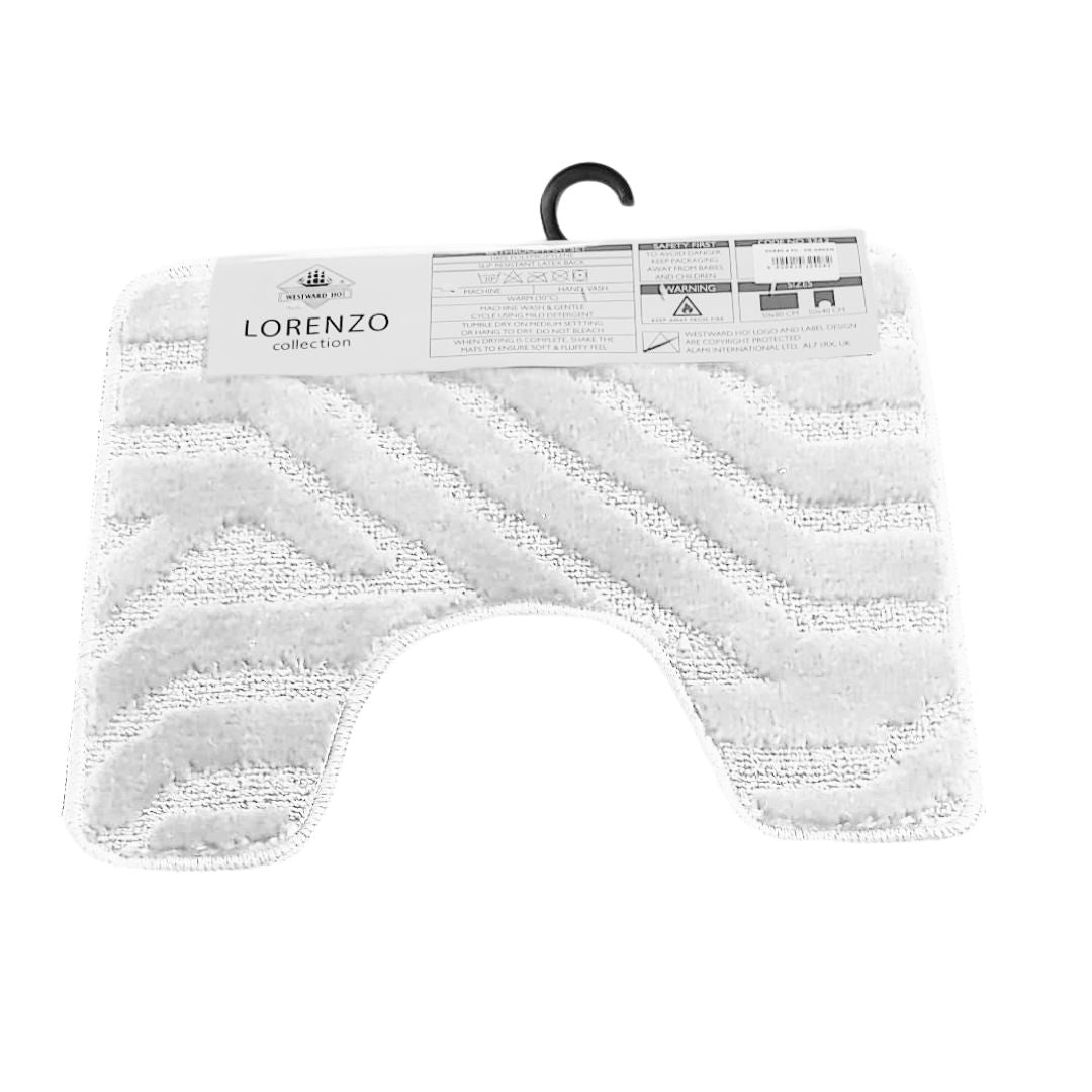 Westward Ho! Lorenzo 2 Piece Bath Mat Set – Soft 100% Polypropylene Rectangular and U-Shaped Mats