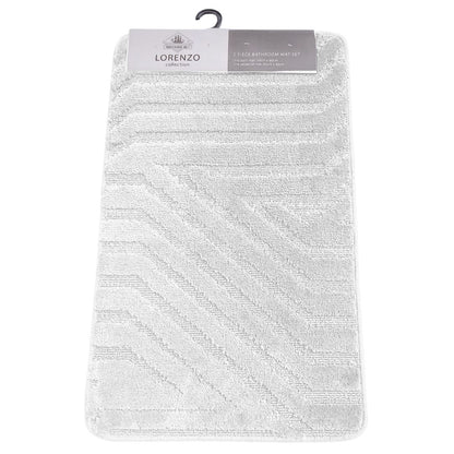 Westward Ho! Lorenzo 2 Piece Bath Mat Set – Soft 100% Polypropylene Rectangular and U-Shaped Mats