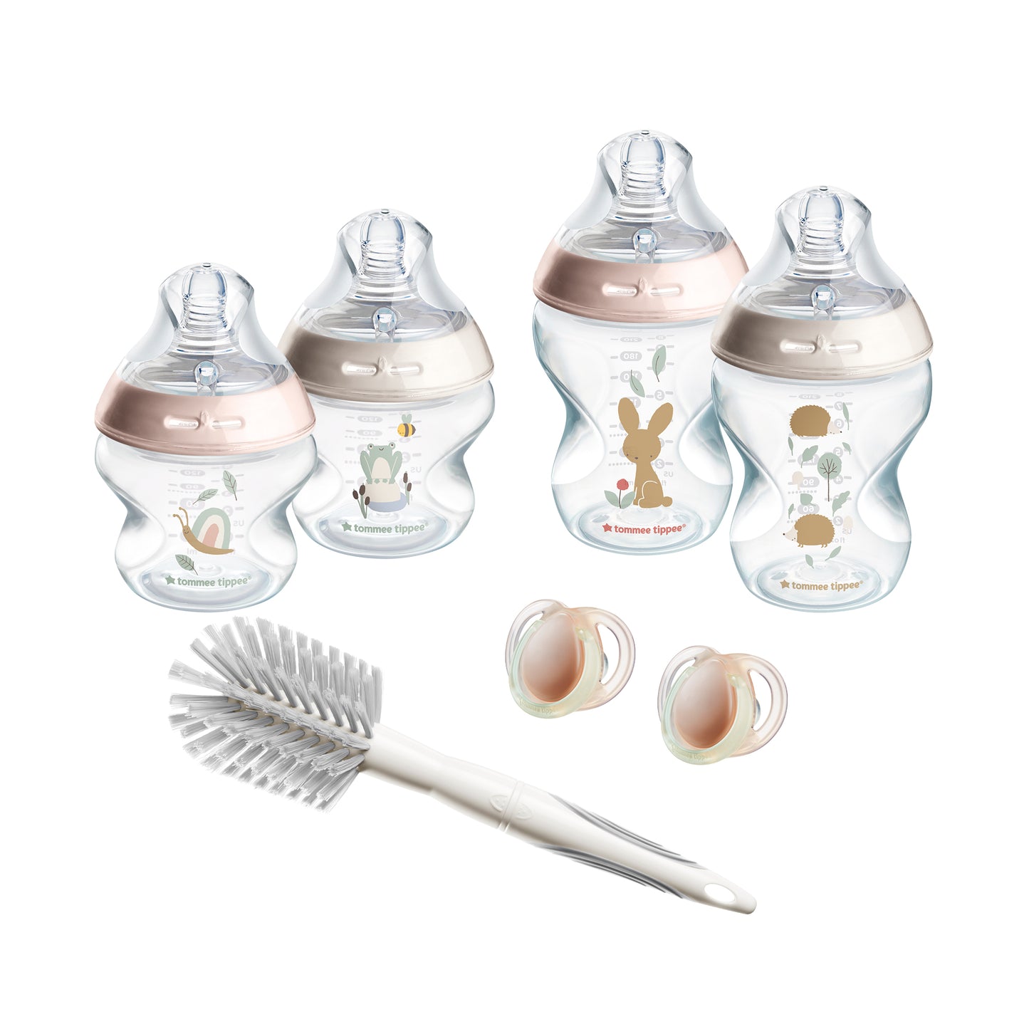 Tommee Tippee Newborn Feeding & Nursery Essentials Bundle – Steriliser, Bottle Starter Set-Pink, Bottle Warmer & Nappy Disposal System