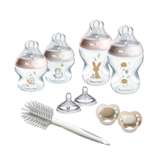 Tommee Tippee Natural Start Baby Bottle and Soother Feeding Set Newborn Starter Kit BPA Free
