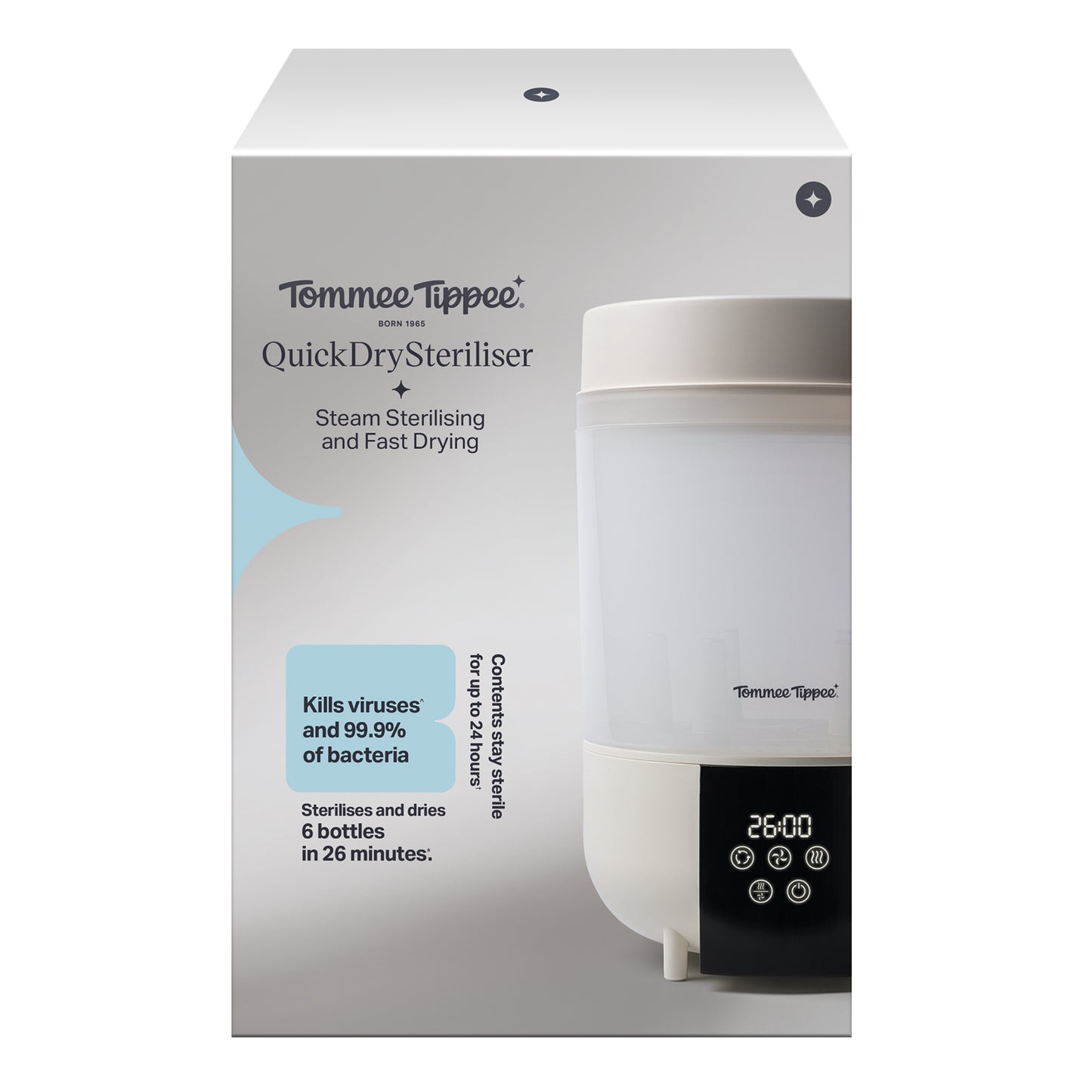Tommee Tippee QuickDry Steriliser for Baby Bottles and Accessories, 26-min Cycle