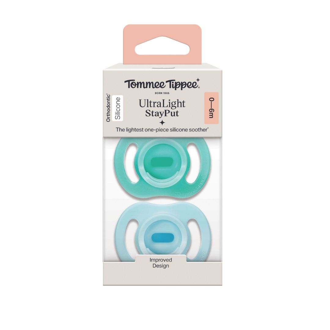 Tommee Tippee Ultra-light StayPut Soother, 0-6 Months, 2 Pack