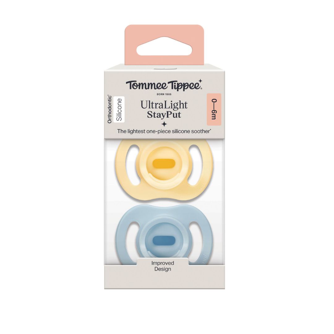 Tommee Tippee Ultra-light StayPut Soother, 0-6 Months, 2 Pack
