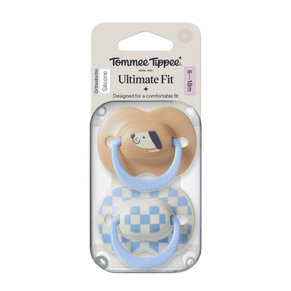 Tommee Tippee Ultimate Fit Silicone Soothers, 6–18m, 2 Pack, Symmetrical Teat, BPA-Free