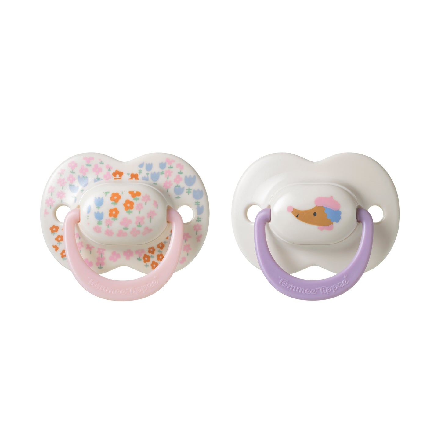 Tommee Tippee Ultimate Fit Silicone Soothers, 6–18m, 2 Pack- Girly designs