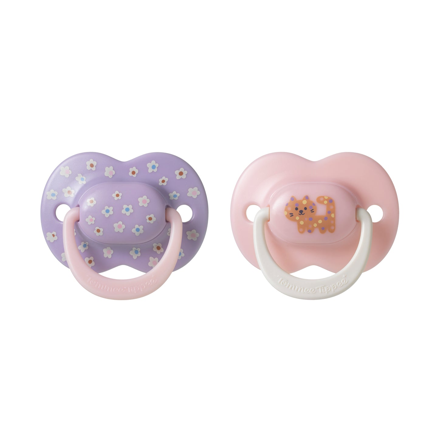 Tommee Tippee Ultimate Fit Silicone Soothers, 6–18m, 2 Pack- Girly designs