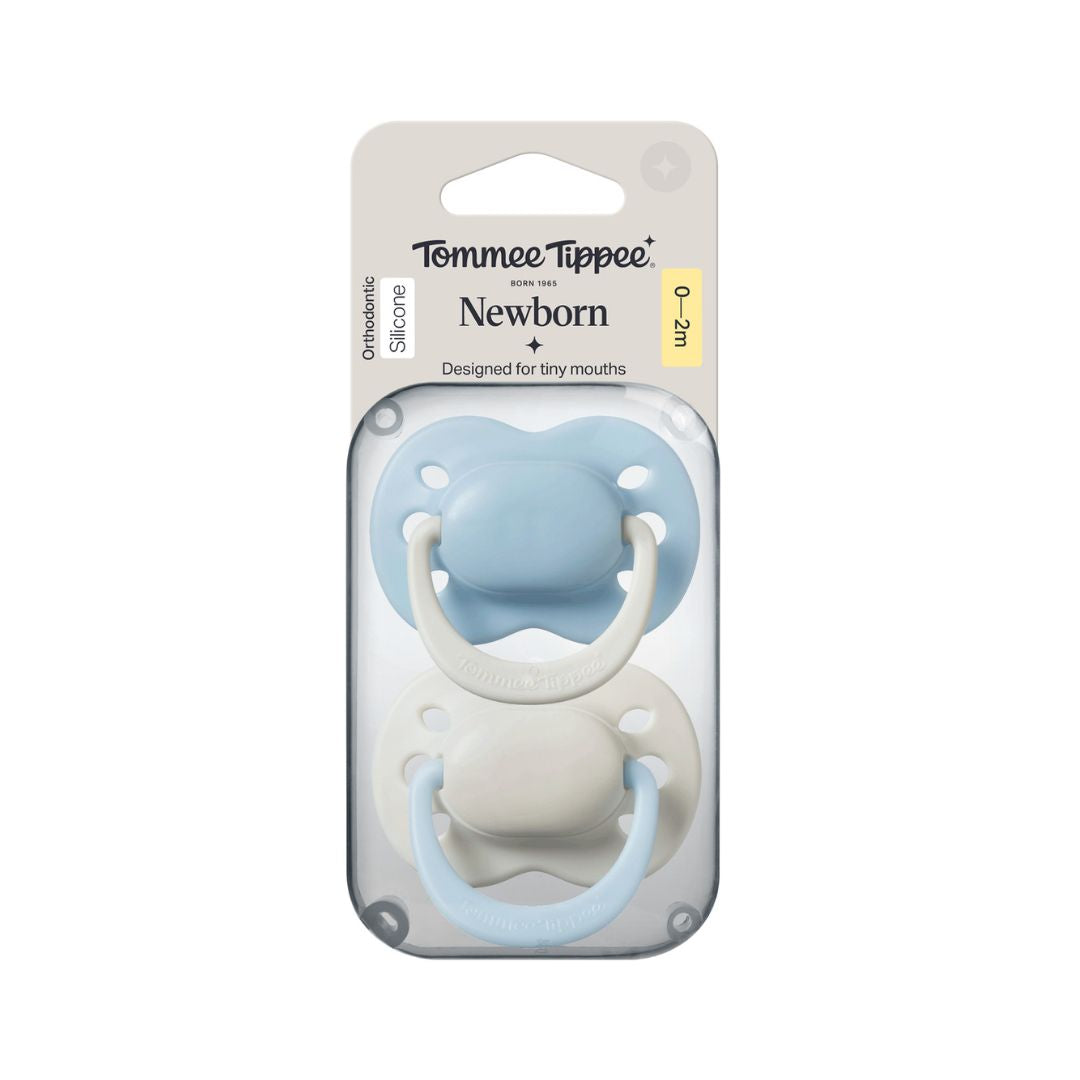 Tommee Tippee Newborn Soother 0–2 Months (2 Pack)-Boy