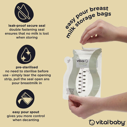 Vital Baby Easy Pour Breast Milk Storage Bags