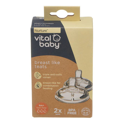 Vital Baby Breast Like Teats 2 Pack