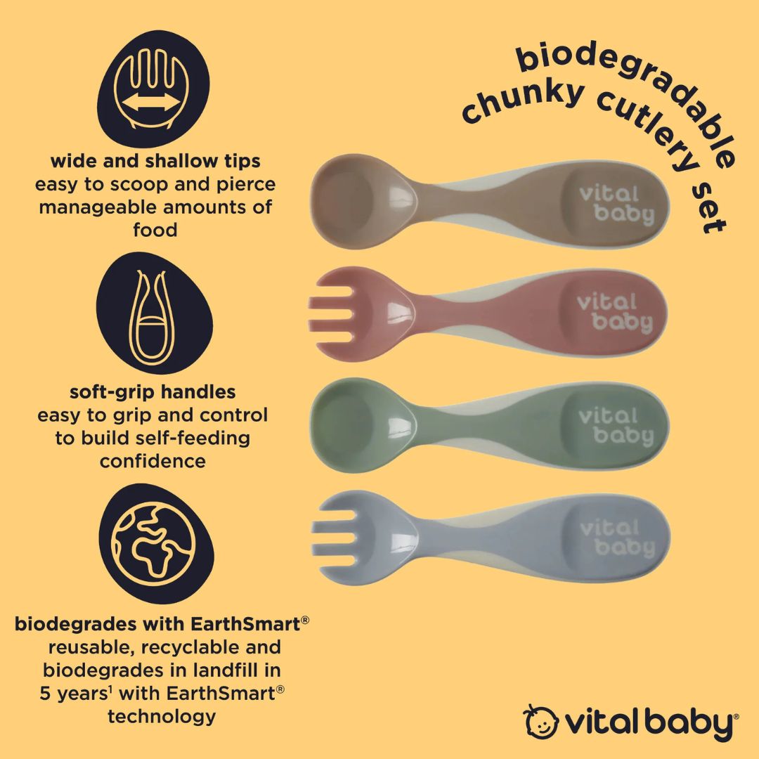 Vital Baby Nourish Chunky Cutlery 4 Pack Natural