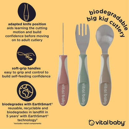 Vital Baby Nourish Big Kid Cutlery 3 Pack Natural