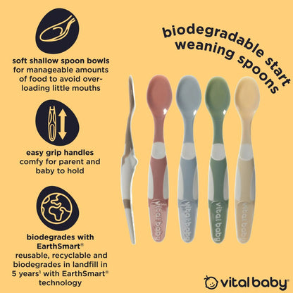 Vital Baby Nourish Start Weaning Spoons 5 Pack Natural