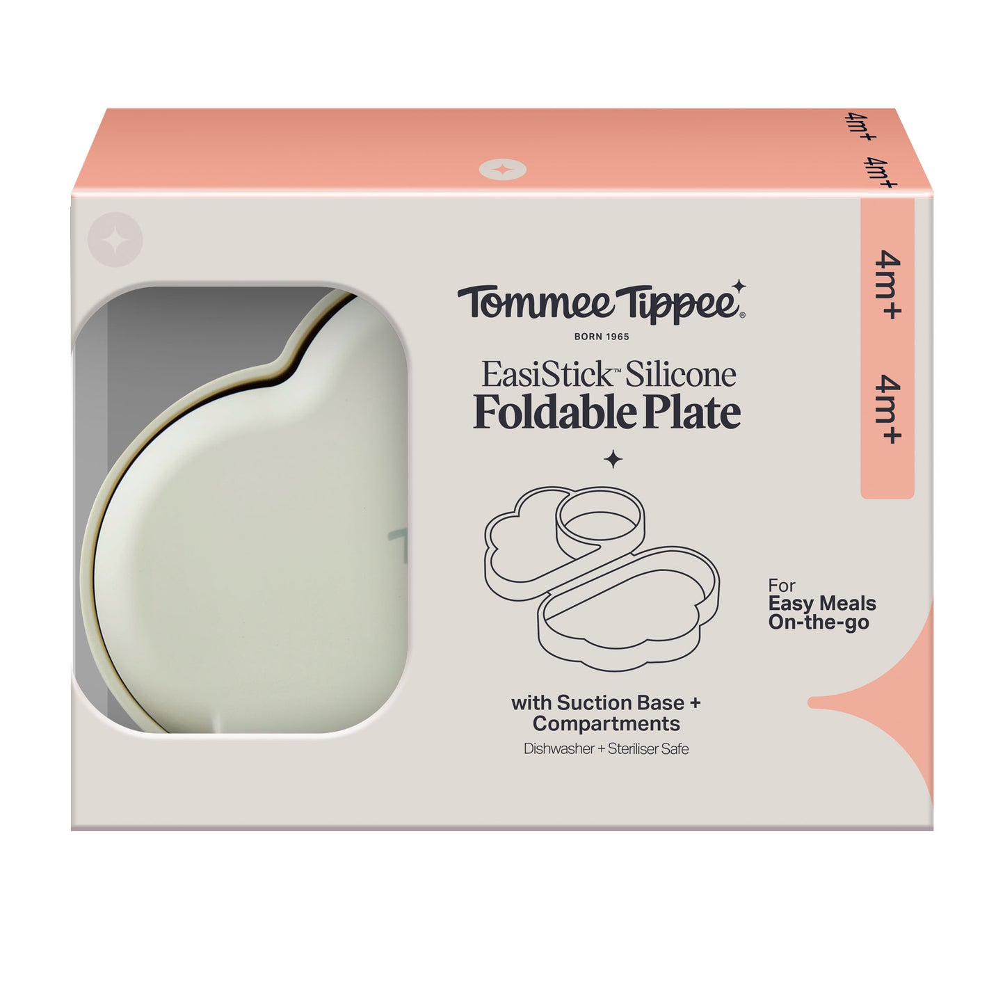 Tommee Tippee EasiStick Silicone Foldable Plate with Suction Base