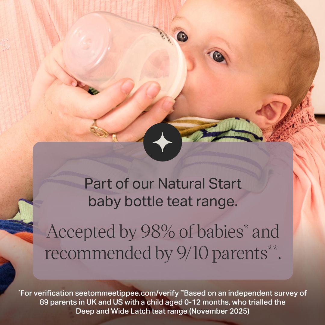 Tommee Tippee Natural Start Baby Bottle and Deep Latch Teat, Extra Slow Flow, 2 pack