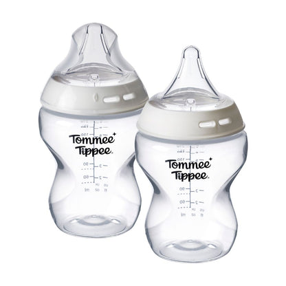 Tommee Tippee Natural Start Baby Bottle and Deep Latch Teat, Extra Slow Flow, 2 pack