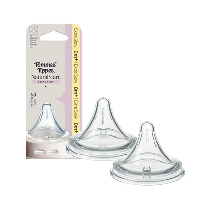 Tommee Tippee Natural Start Deep Latch Triangular Teats, 2 Pack