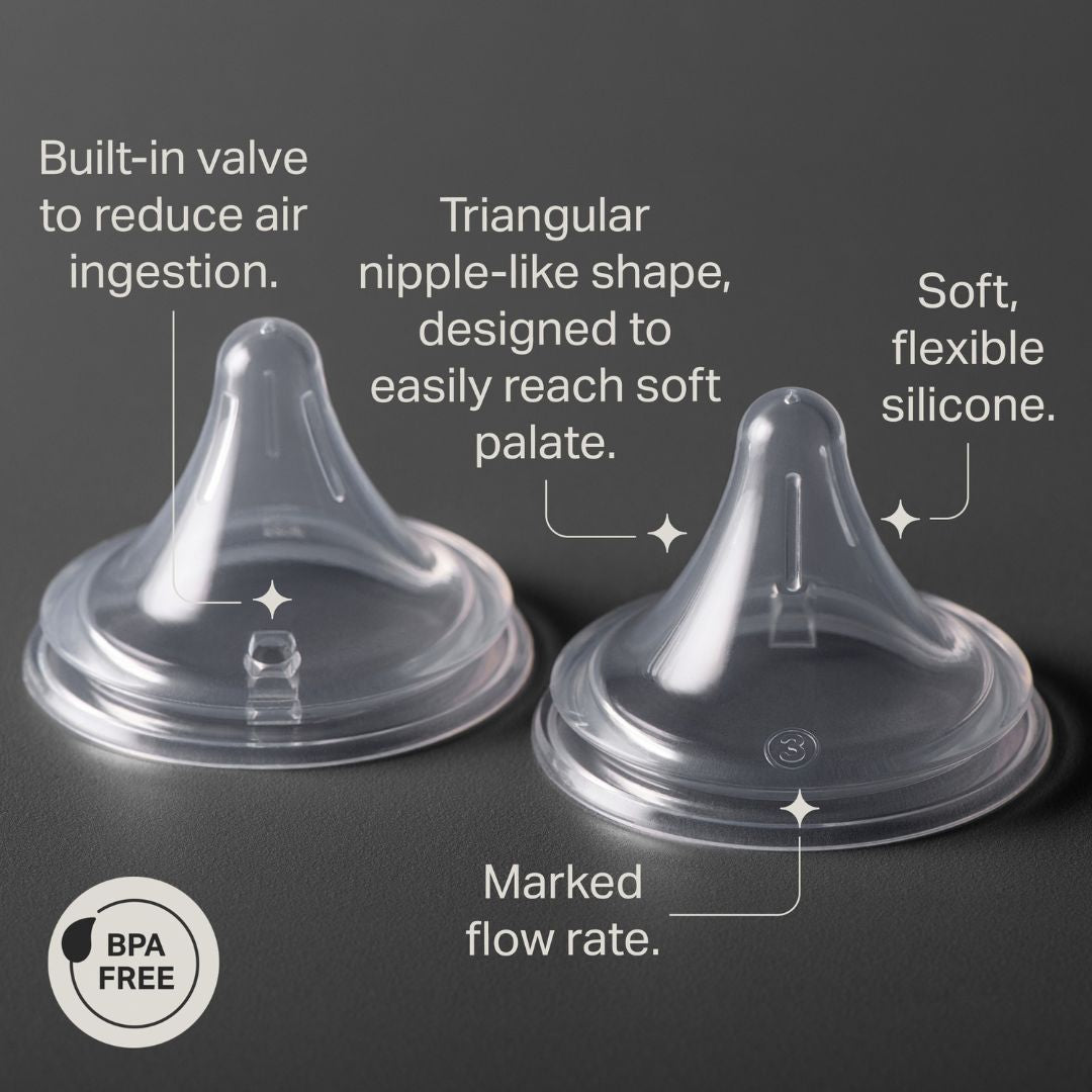 Tommee Tippee Natural Start Deep Latch Triangular Teats, 2 Pack