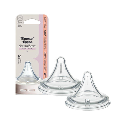 Tommee Tippee Natural Start Deep Latch Triangular Teats, 2 Pack
