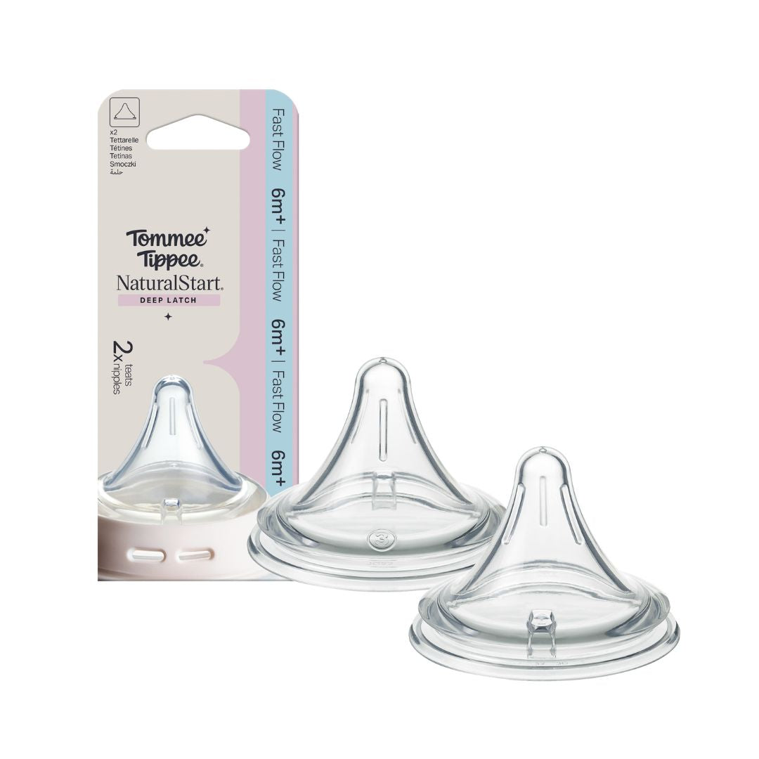 Tommee Tippee Natural Start Deep Latch Triangular Teats, 2 Pack