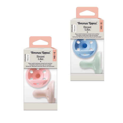 Tommee Tippee Breast-Like Soother, 0-6 Months, 2 Pack