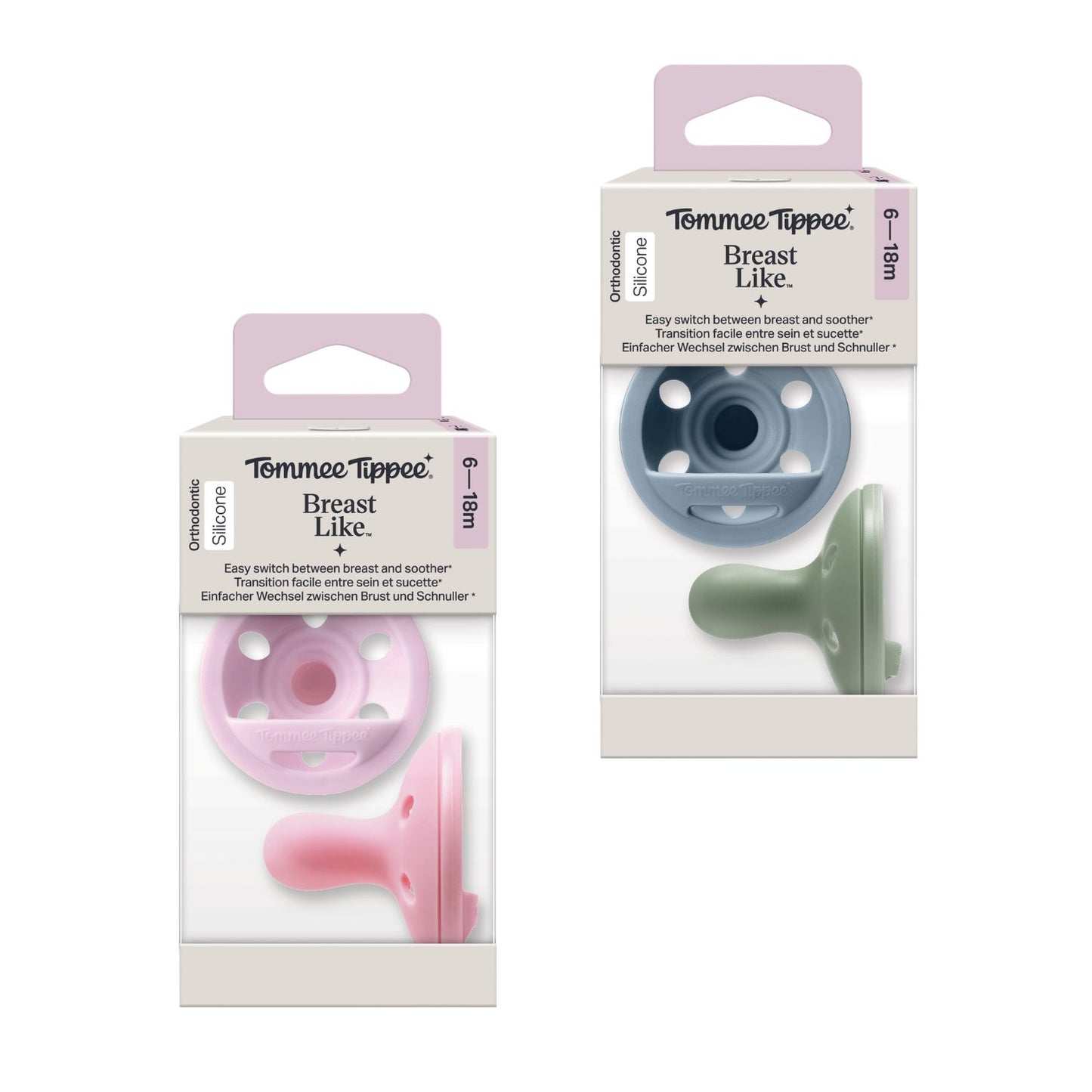 Tommee Tippee Breast-like Soother, 6-18 Months, 2 Pack