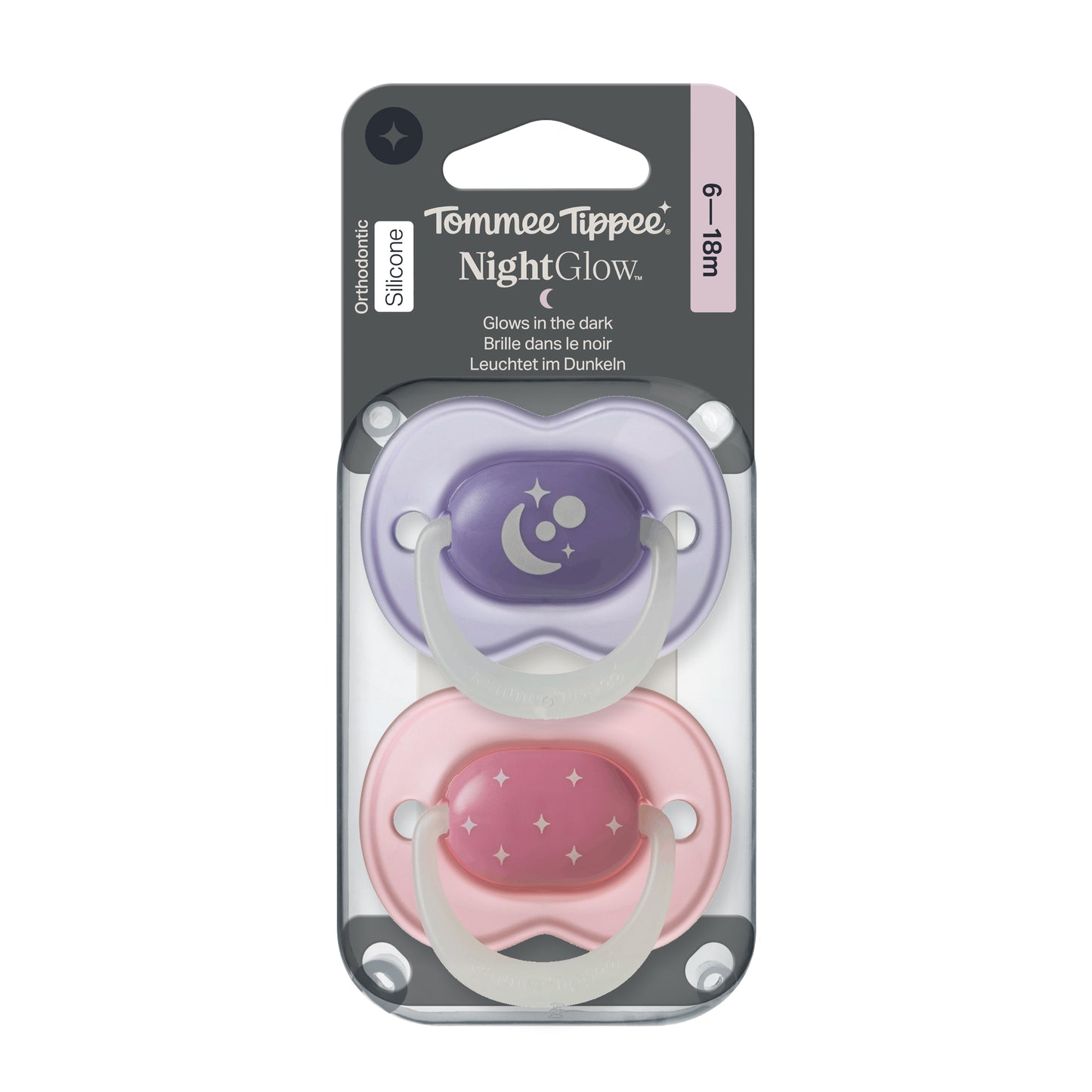 Tommee Tippee NightGlow Dummy, 6-18 Months, 2 Pack