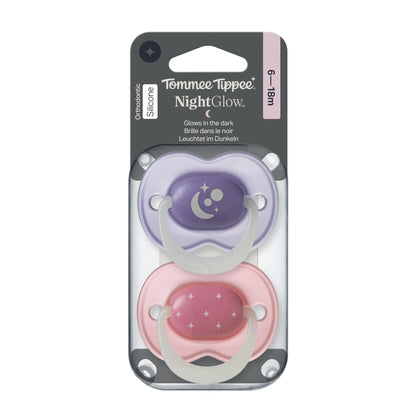 Tommee Tippee NightGlow Dummy, 6-18 Months, 2 Pack