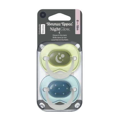Tommee Tippee NightGlow Dummy, 6-18 Months, 2 Pack