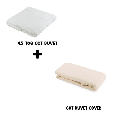Junior Joy Baby Cot Duvet Set (9 TOG & 4.5 TOG) + 100% Cotton Duvet Cover – Soft, Breathable, Machine Washable – Multiple Colors (Cot Size 100x120cm)