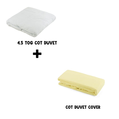 Junior Joy Baby Cot Duvet Set (9 TOG & 4.5 TOG) + 100% Cotton Duvet Cover – Soft, Breathable, Machine Washable – Multiple Colors (Cot Size 100x120cm)