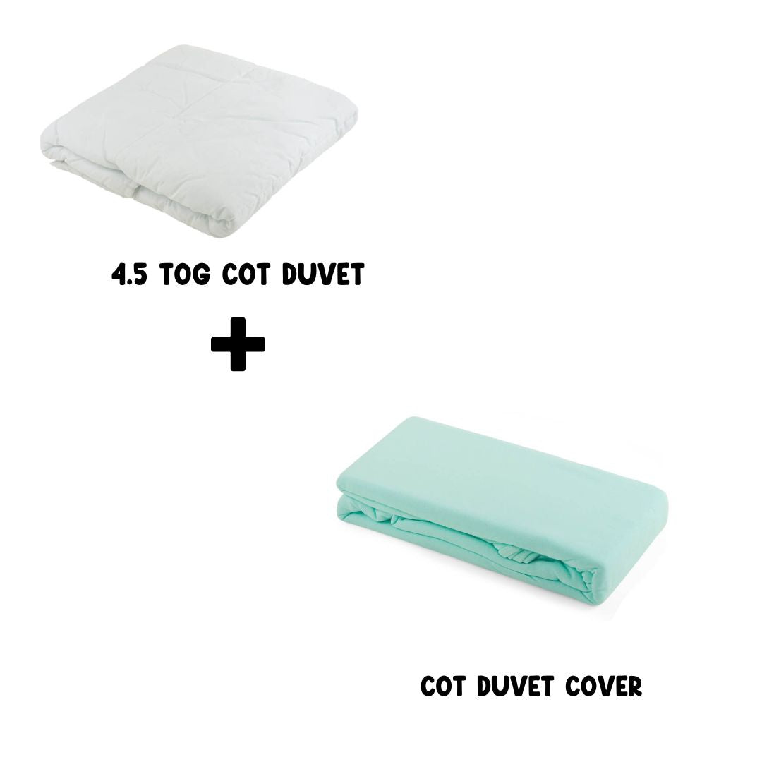 Junior Joy Baby Cot Duvet Set (9 TOG & 4.5 TOG) + 100% Cotton Duvet Cover – Soft, Breathable, Machine Washable – Multiple Colors (Cot Size 100x120cm)