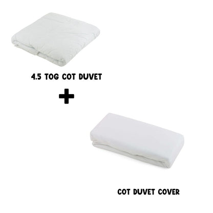 Junior Joy Baby Cot Duvet Set (9 TOG & 4.5 TOG) + 100% Cotton Duvet Cover – Soft, Breathable, Machine Washable – Multiple Colors (Cot Size 100x120cm)