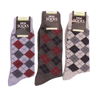 Go West 3-Pair Socks – Blue, Black & Grey, Size 6-11 / EUR 39-46