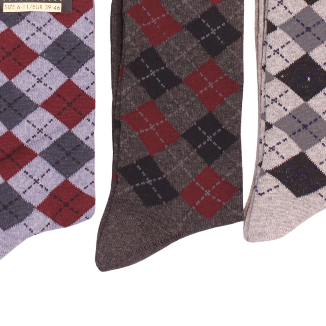 Go West 3-Pair Socks – Blue, Black & Grey, Size 6-11 / EUR 39-46