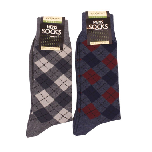 Go West 2-Pair Socks – Dark Grey & Navy Blue, Size 6-11 / EUR 39-46