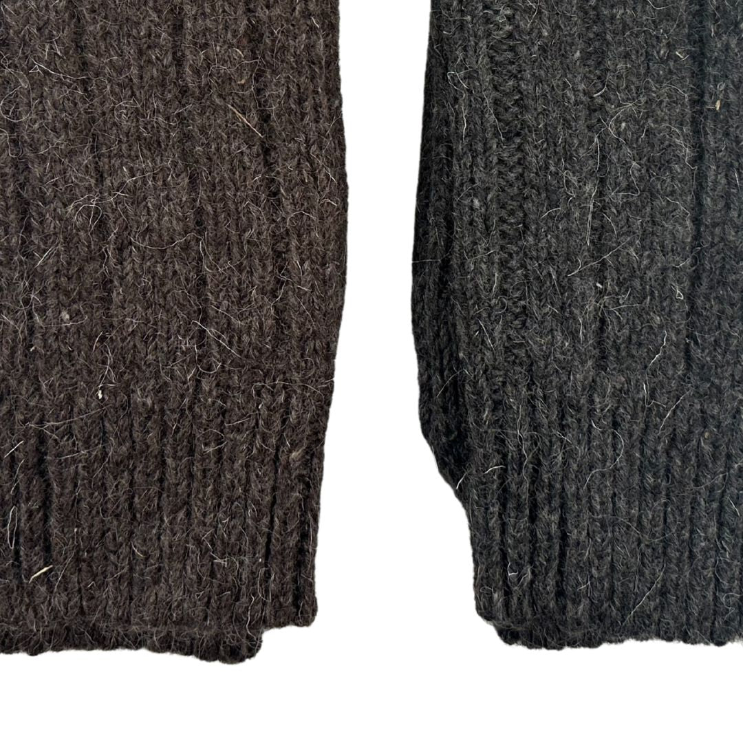 Go West Wool Blend Socks – 2 Pairs, Brown & Black, Size 6-11 / EUR 39-46