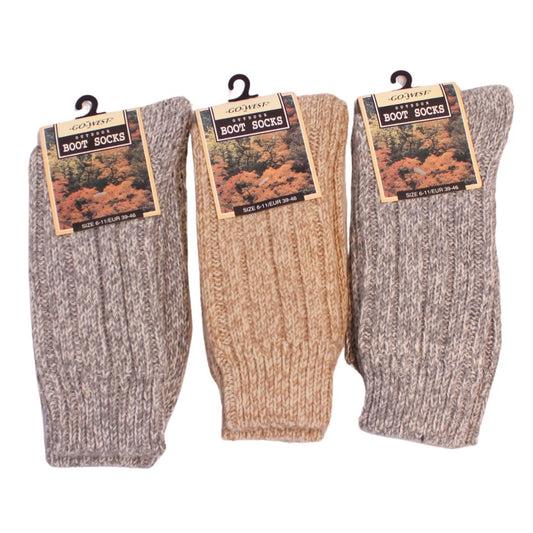 Go West Boot Socks – 3 Pairs, 1 Cream & 2 Grey, Size 6-11 / EUR 39-46