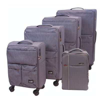 Condotti Pioneer 5 piece Suitcase and Cabin Approved Backpack Set - 22", 24", 28", 32" Durable Spinner Luggage
