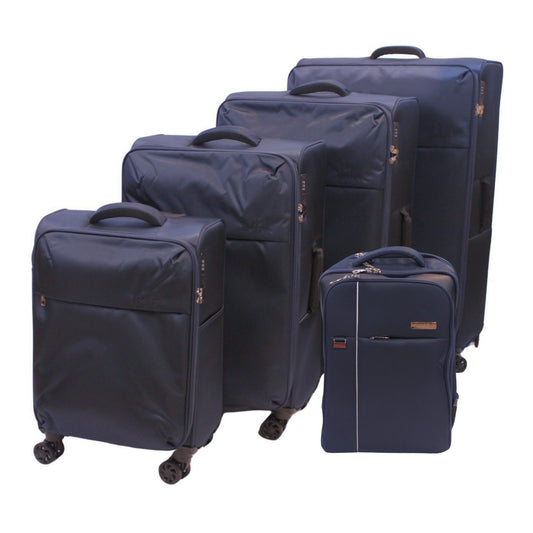 Condotti Stratos 5 piece Suitcase and Cabin Approved Backpack Set - 22", 24", 28", 32" Durable Spinner Luggage