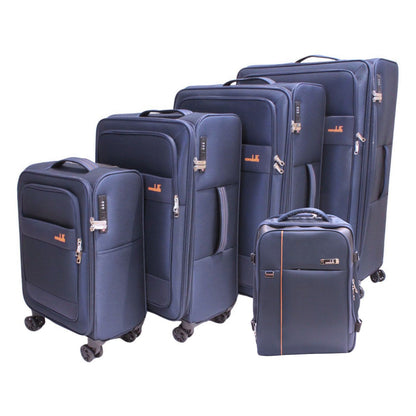 Condotti Triton 5 piece Suitcase and Cabin Approved Backpack Set - 22", 24", 28", 32" Durable Spinner Luggage