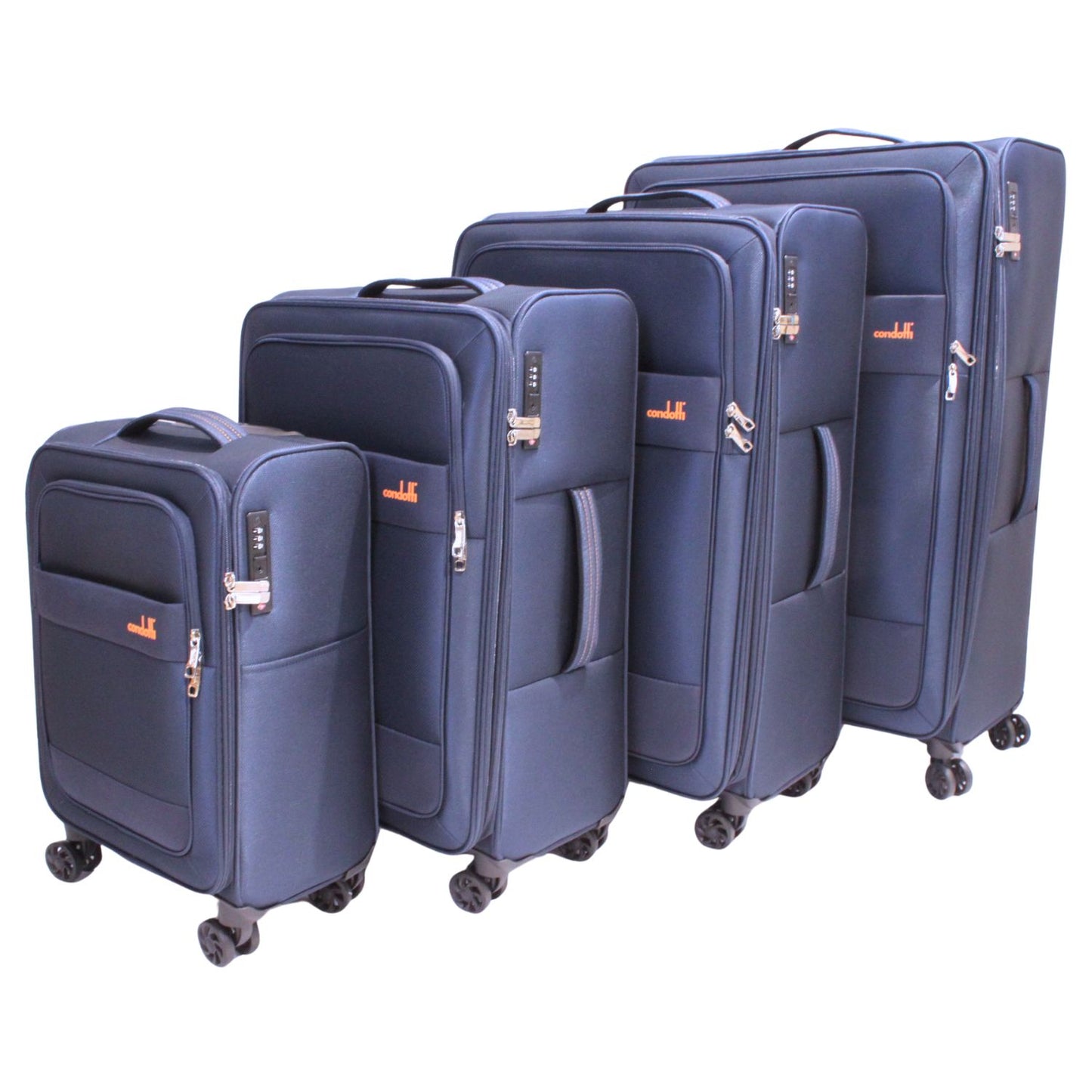 Condotti Triton 4 Piece Suitcase Set – 22” 24” 28” 32” Hardwearing Spinner Luggage