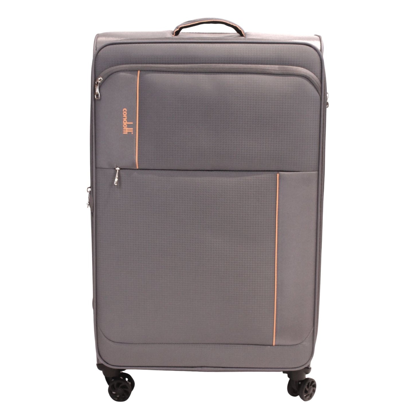 Condotti Apollo 4 Piece Suitcase Set – Black & Charcoal - 22” 24” 28” 32” Spinner Luggage
